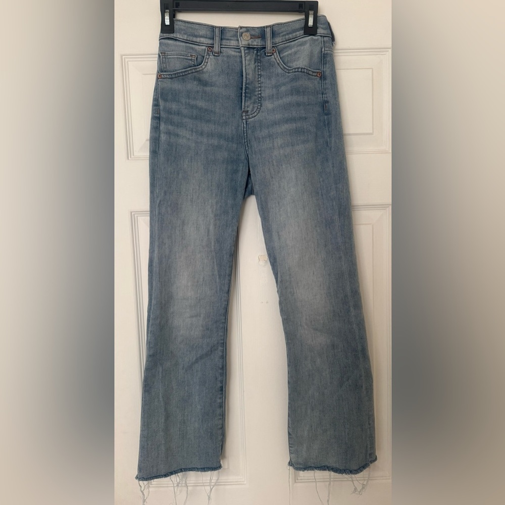 Express high rise cropped flare jeans
